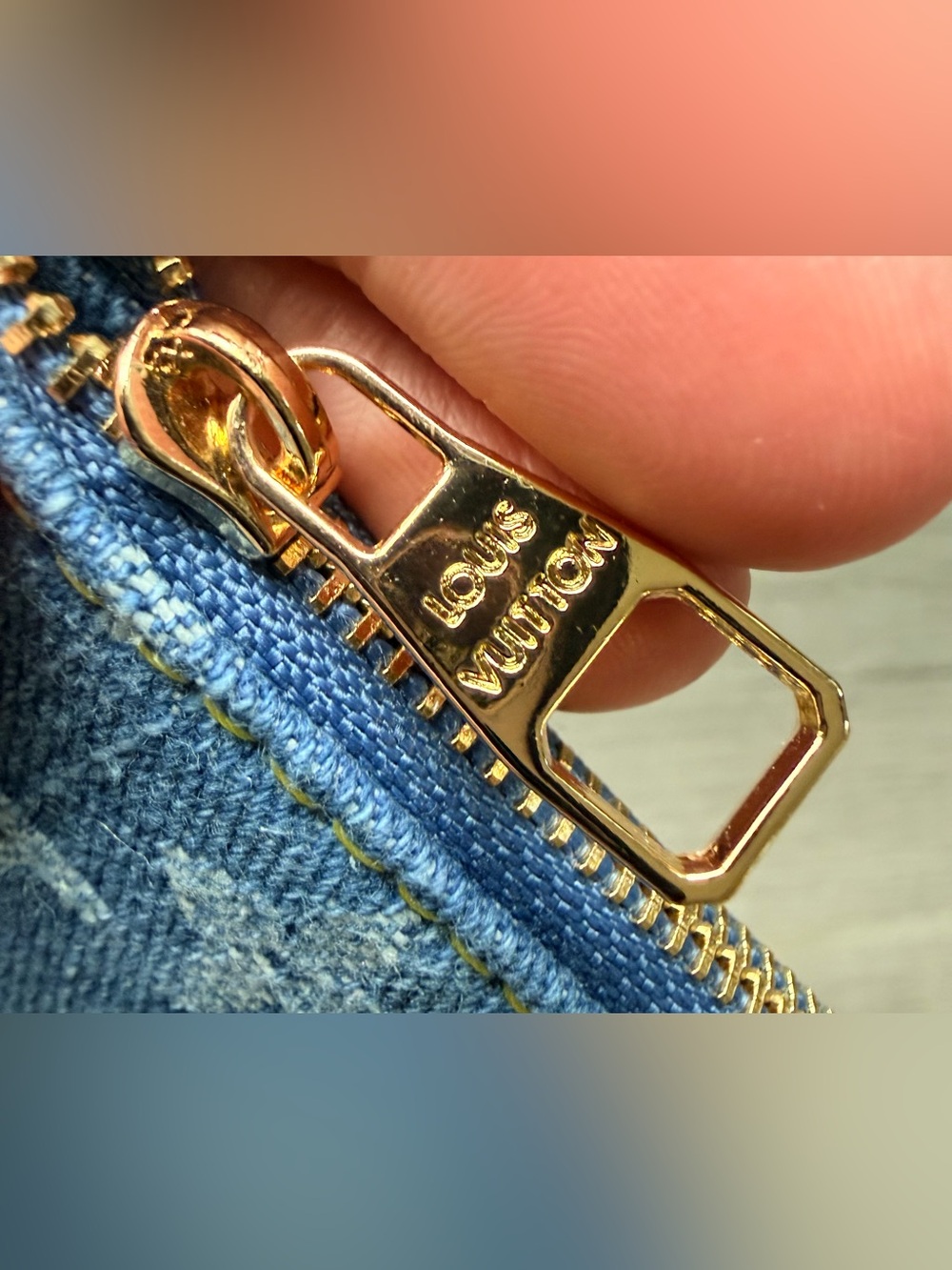 FULL SET Source Unknown Louis Vuitton Blue Denim All In One BB Bucket Bag/Pouch - Picture 14 of 16